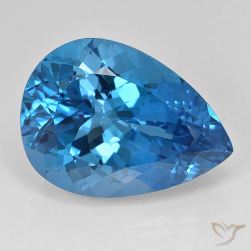 25.03ct Natural Swiss Blue Topaz, Pear Shape, VVS