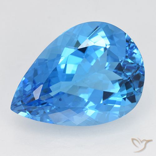 24.07ct Natural Swiss Blue Topaz, Pear Shape, VVS