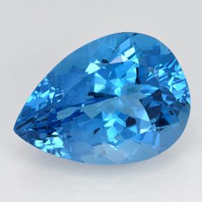 Deep Azure Blue Topas Edelstein - 25.2ct Birnen Schliff (ID: 503507)