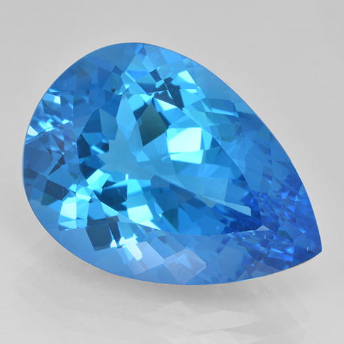 Bleu Suisse Topaze gemme - 22.2ct Poire facette (ID: 503604)