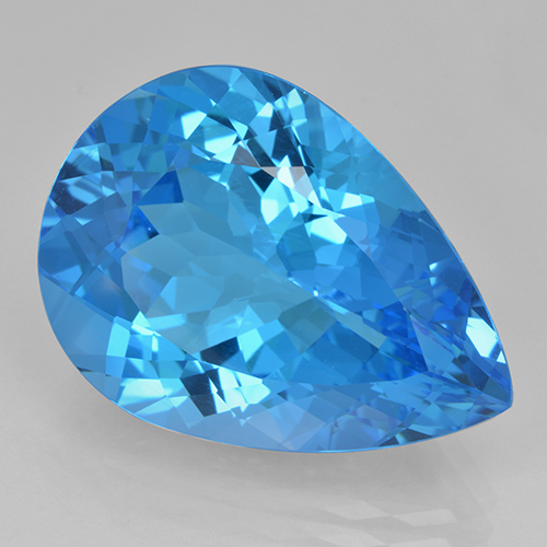 Deep Azure Топаз Камень - 22.5ct Фасетная Груша (ID: 503607)