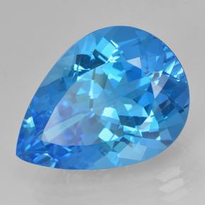 22.54 ct Blue Topaz Stone, Natural Topaz in Pear Facet Shape for Sale