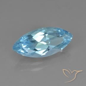 3.46 ct Blue Topaz Stone, Natural Topaz in Marquise Facet Shape for Sale