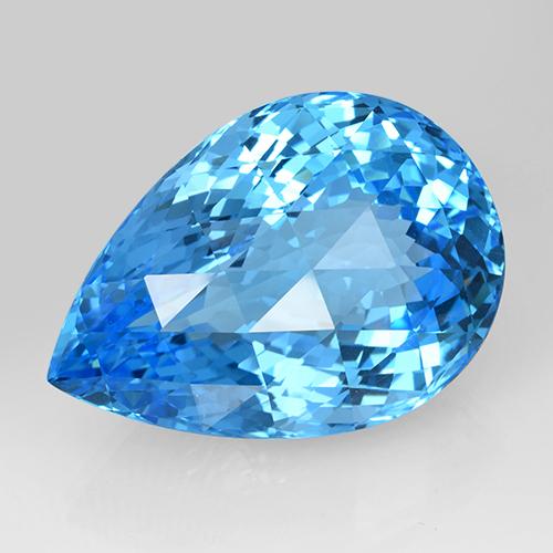 90ct Pear Checkerboard Swiss Blue Topaz Gem for sale 90ct Pear Checkerboard Swiss Blue Topaz Gem (ID: 505396)