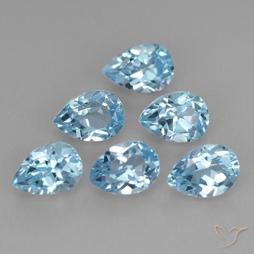 3.85ctw Natural Swiss Blue Topaz, Pear Shape, VS