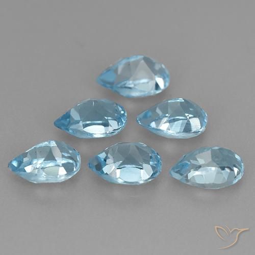 Topaz Gemstones in 6.3 x 4.2 mm Size for Sale, Topaz Stones in Swiss Blue Color
