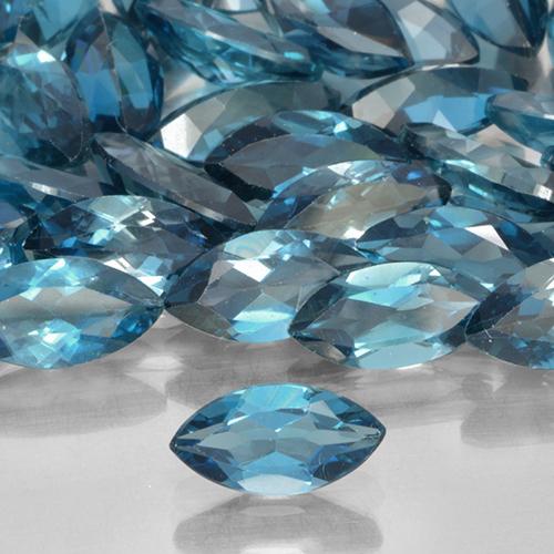 Deep Navy Blue Topazio Gem - 0.6ct Marquise sfaccettato (ID: 506086)