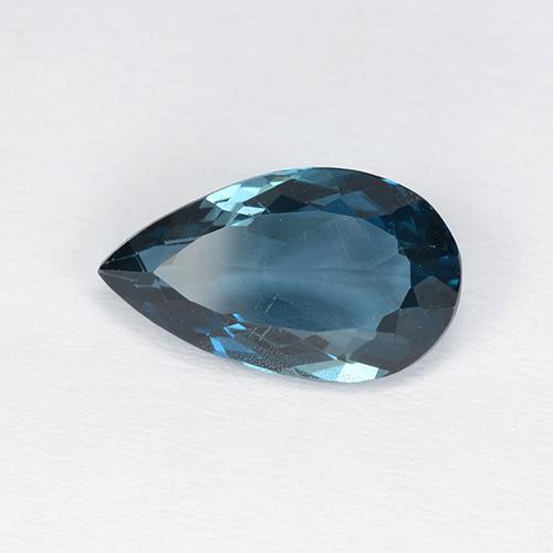 Deep Navy Blue Topaz Gem - 3.6ct Pear Facet (ID: 509707)