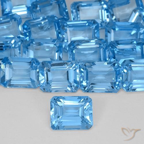 3.01ct Natural Swiss Blue Topaz, Emerald Cut, VVS-VS
