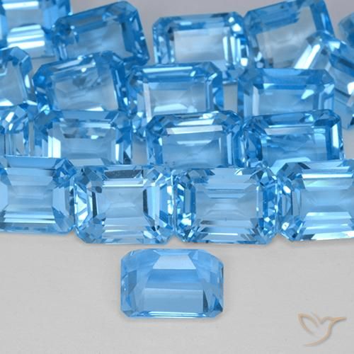 Topaz Gemstones in 9 x 7 mm (calibrated) Size for Sale, Topaz Stones in Swiss Blue Color