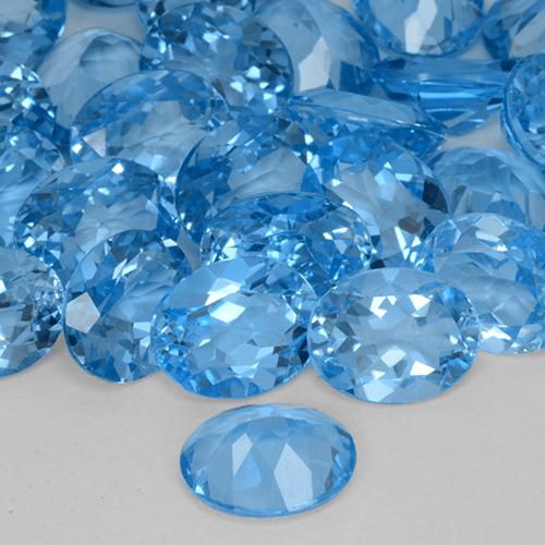 Topaz Gemstone in 10 x 8 mm (calibrated) Size for Sale, Topaz Stone in Swiss Blue Color