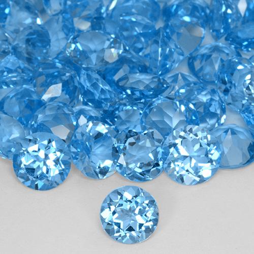 Azul Suizo Topacio Gema - 1.4ct Faceta Redonda (ID: 510890)