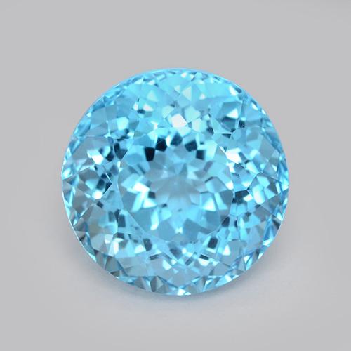 Medium Blue Topas Edelstein - 25.6ct Rund Facettenschliff (ID: 510897)