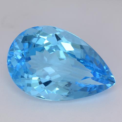 Azure Blue Topaz Gem - 32.3ct Pear Facet (ID: 510900)