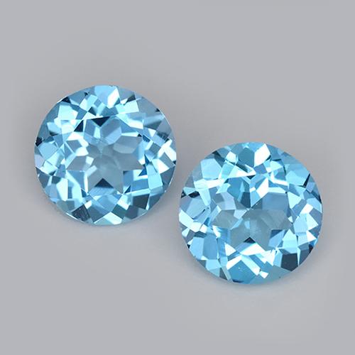 Свисс-Блю Топаз Камень - 1.4ct Круглая Фасетная Огранка (ID: 511103)