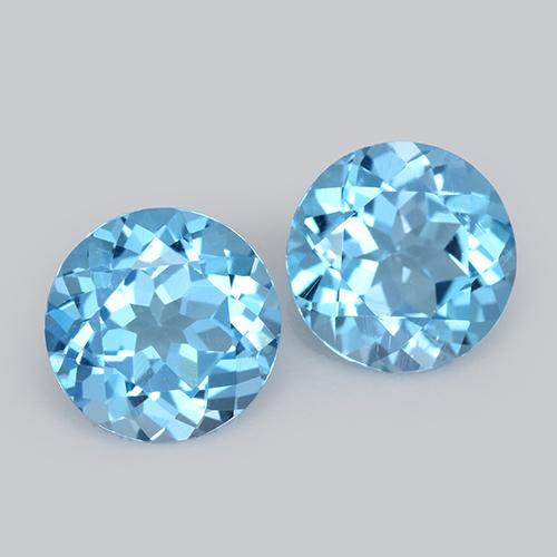 Swiss Blue Topas Edelstein - 1.5ct Rund Facettenschliff (ID: 511108)