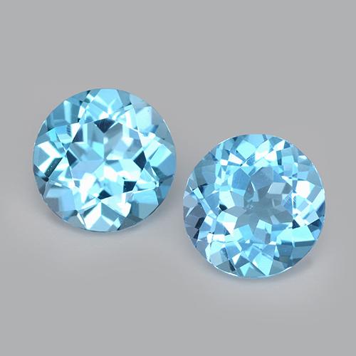 Deep Maya Blue Topaz Gem - 1.3ct Round Facet (ID: 511110)