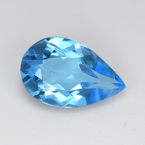 Deep Swiss Blue Topazio Gem - 4.2ct Sfaccettatura a pera (ID: 511191)