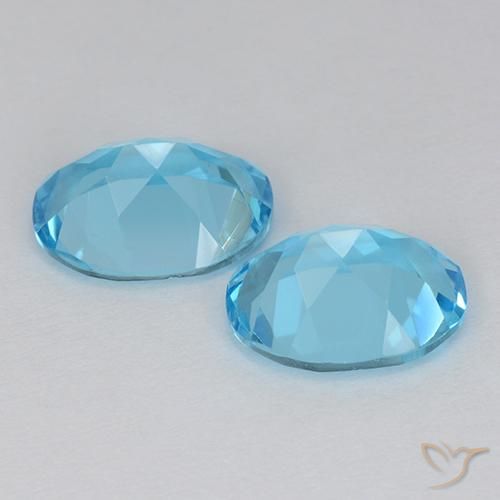 Topaz Gemstones in 9 x 7 mm (calibrated) Size for Sale, Topaz Stones in Swiss Blue Color
