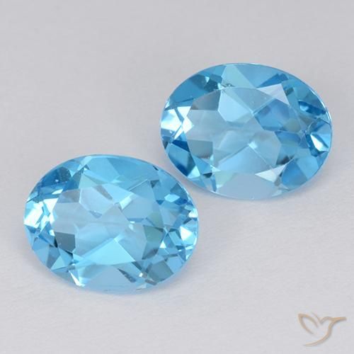 4.26 ctw Blue Topaz Stones, Natural Topaz in Oval Facet Shape for Sale