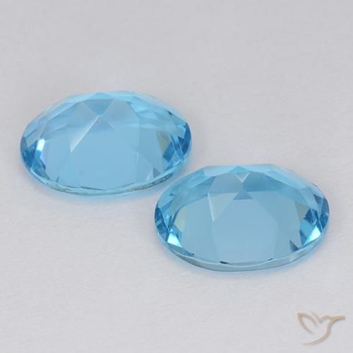Topaz Gemstones in 9 x 7 mm (calibrated) Size for Sale, Topaz Stones in Swiss Blue Color