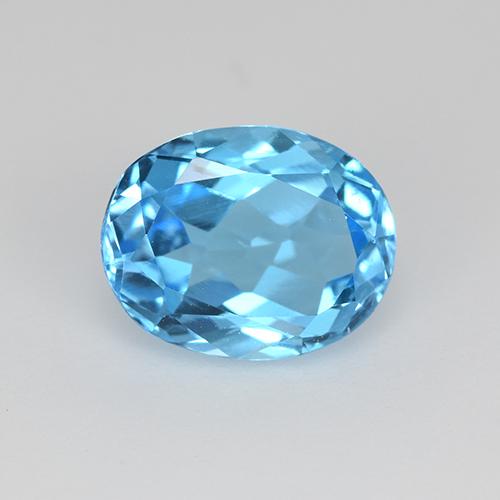 Medium Blue Топаз Камень - 2.4ct Фасетный Овал (ID: 511646)