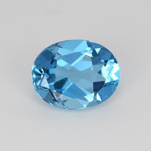 True Blue Топаз Камень - 2ct Фасетный Овал (ID: 511647)