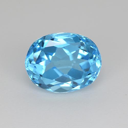 Azure Blue Топаз Камень - 2.8ct Фасетный Овал (ID: 511651)