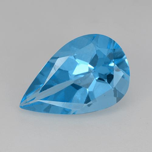 Swiss Blue Topaz Gem - 4.6ct Pear Facet (ID: 511652)