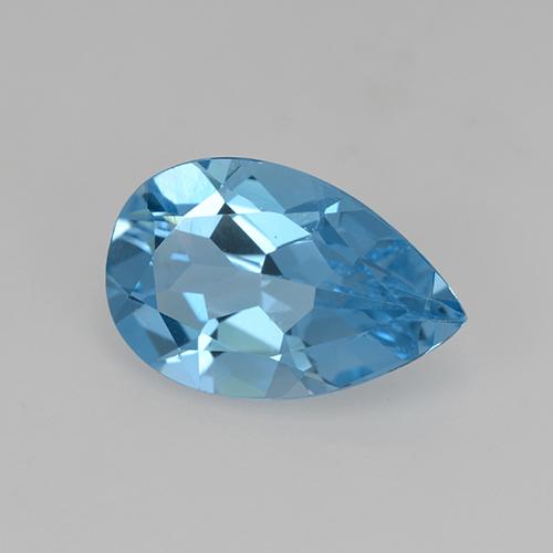 Deep Azure Blue Topas Edelstein - 4.5ct Birnen Schliff (ID: 511655)