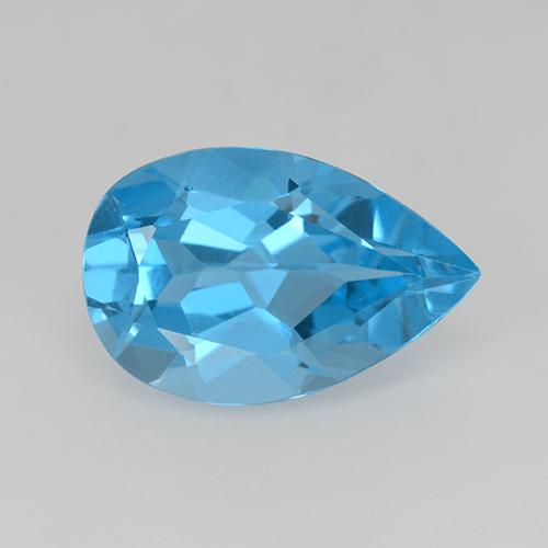 Azure Blue Topazio Gem - 5.1ct Sfaccettatura a pera (ID: 511658)