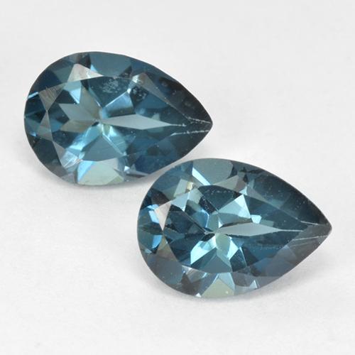 Deep Navy Blue Topaz Gem - 0.8ct Pear Facet (ID: 517179)