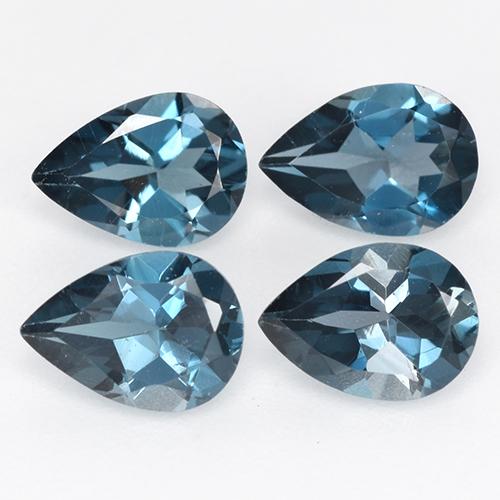 Лондон-Блю Топаз Камень - 0.7ct Фасетная Груша (ID: 518637)