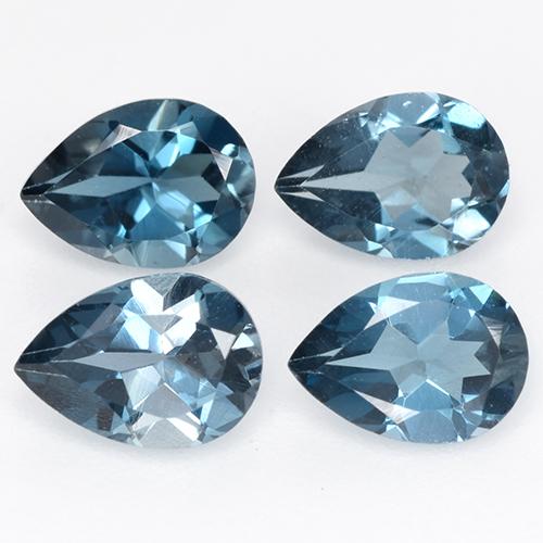 Лондон-Блю Топаз Камень - 0.8ct Фасетная Груша (ID: 518638)