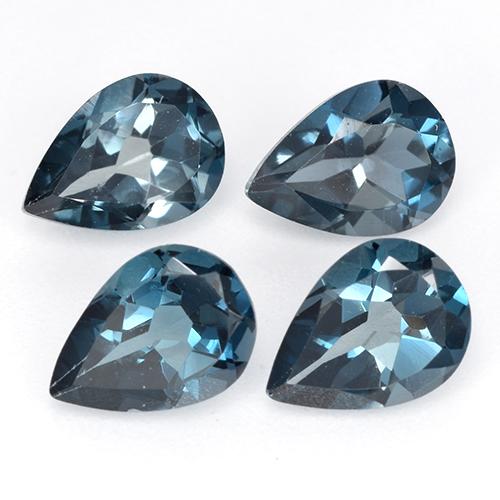 London Blue Topaz Gem - 0.8ct Pear Facet (ID: 518639)