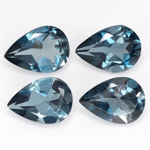 Deep Navy Blue Топаз Камень - 0.7ct Фасетная Груша (ID: 518641)
