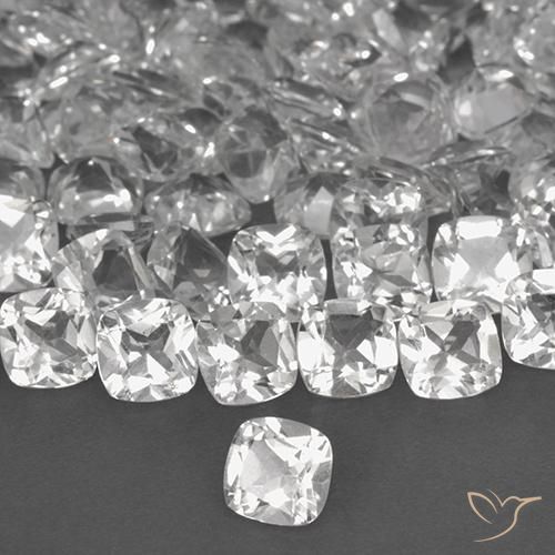 6.13 ctw White Topaz Stones, Natural Topaz in Cushion-Cut Shape for Sale