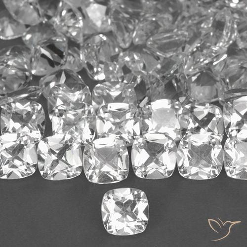 0.49ct Natural White Topaz, Cushion, VVS-VS