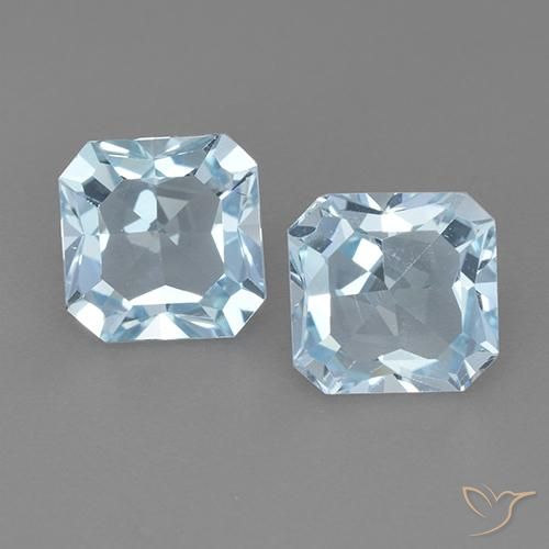 5.97ctw Natural Sky Blue Topaz, Emerald Cut, VVS