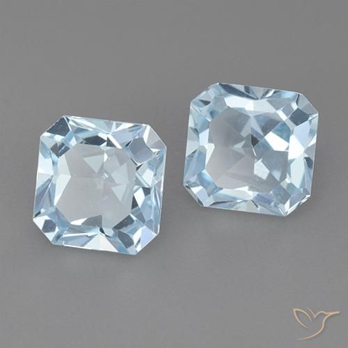 5.97 ctw Blue Topaz Stones, Natural Topaz in Octagon Step Cut Shape for Sale