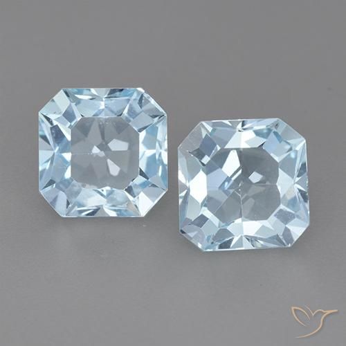 6.6 ct Swiss Blue Topaz, 8.2 x 8.1 mm Octagon Cut From Cambodia, Photo A