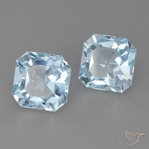 6.60 ctw Blue Topaz Stones, Natural Topaz in Octagon Step Cut Shape for Sale