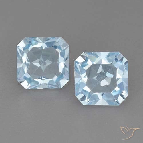 6.06ctw Natural Swiss Blue Topaz, Emerald Cut, VVS
