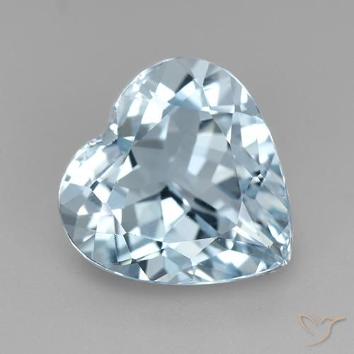 3.92ct Natural Sky Blue Topaz, Heart, VVS-VS, Photo A