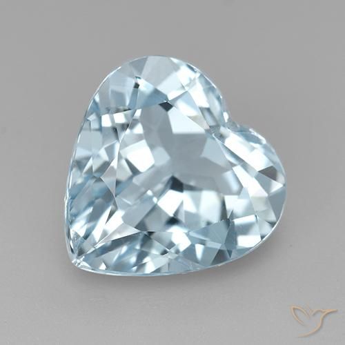 3.92 ct Blue Topaz Stone, Natural Topaz in Heart Facet Shape for Sale