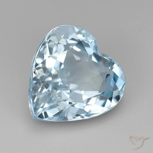 4.34 ct Blue Topaz Stone, Natural Topaz in Heart Facet Shape for Sale
