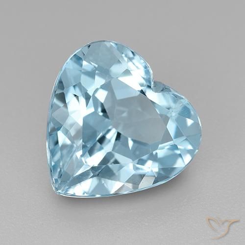 4.06 ct Blue Topaz Stone, Natural Topaz in Heart Facet Shape for Sale