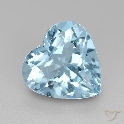 3.84ct Natural Sky Blue Topaz, Heart, VVS-VS