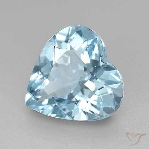 3.84 ct Blue Topaz Stone, Natural Topaz in Heart Facet Shape for Sale