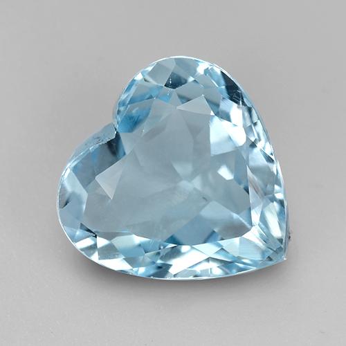 Celeste Topacio Gema - 4.2ct Forma de corazón (ID: 521398)